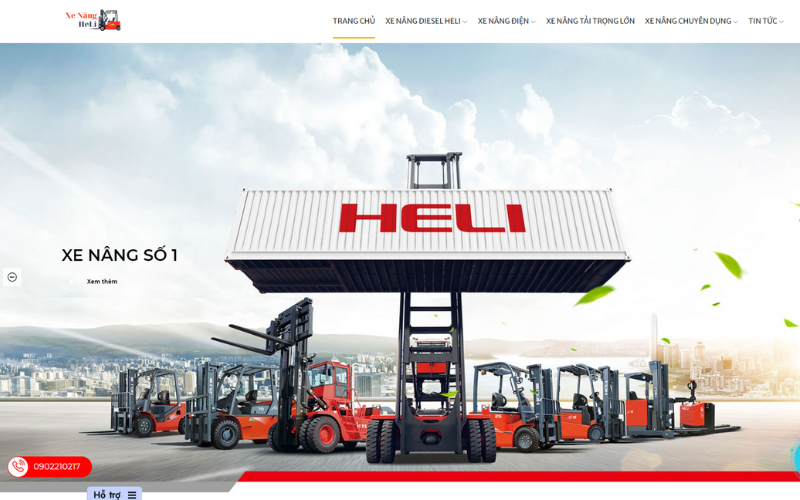 Mẫu thiết kế website xe nâng 